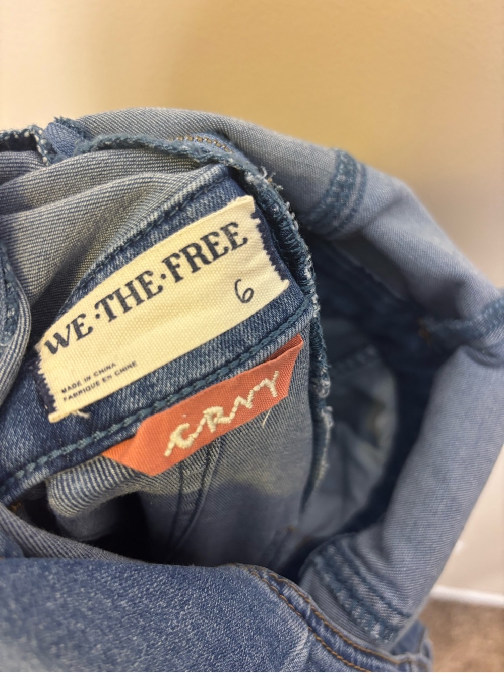 Free People We The Free Blue Denim Halter Flare Jumpsuit 6 Curvy - Picture 8 of 9